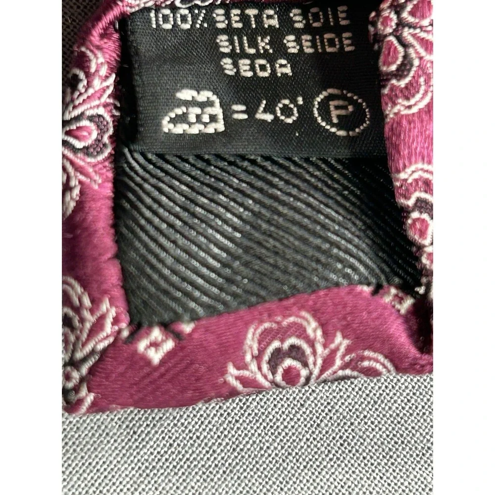 Ermenegildo‎ Zegna Floral Burgundy Men's  Dress Tie